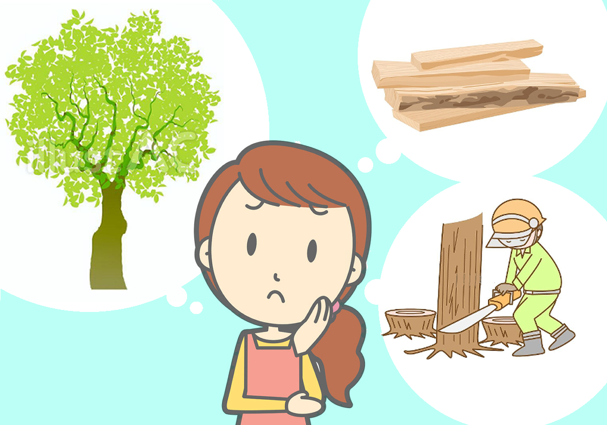 庭の木伐採、買取依頼サイト「バイウッド」のロゴ